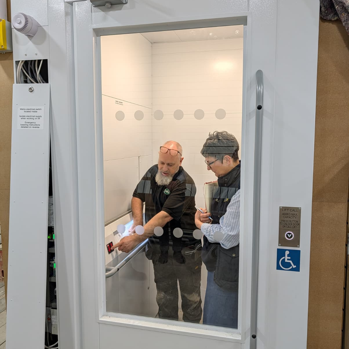Client handover of platform lift Honiton